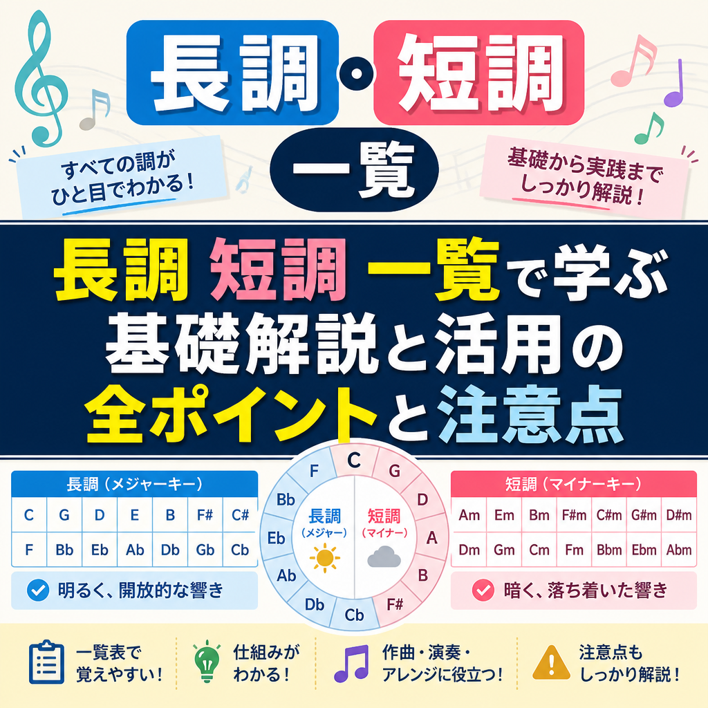 長調 短調 一覧で学ぶ基礎解説と活用の全ポイントと注意点