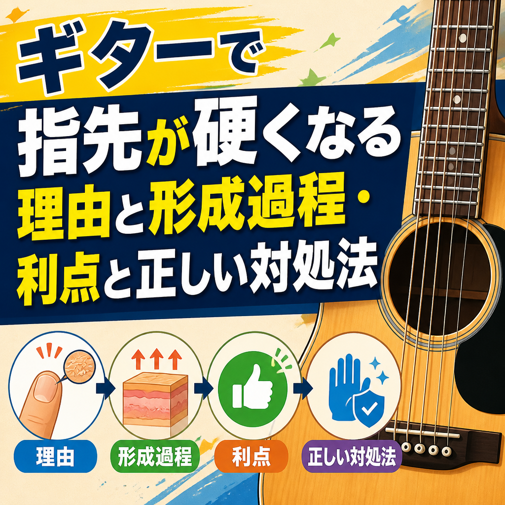 ギターで指先が硬くなる理由と形成過程・利点と正しい対処法