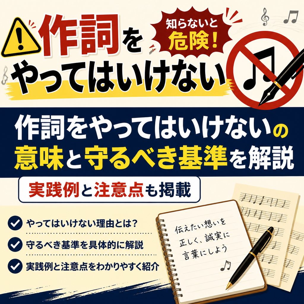 作詞をやってはいけないの意味と守るべき基準を解説 実践例と注意点も掲載
